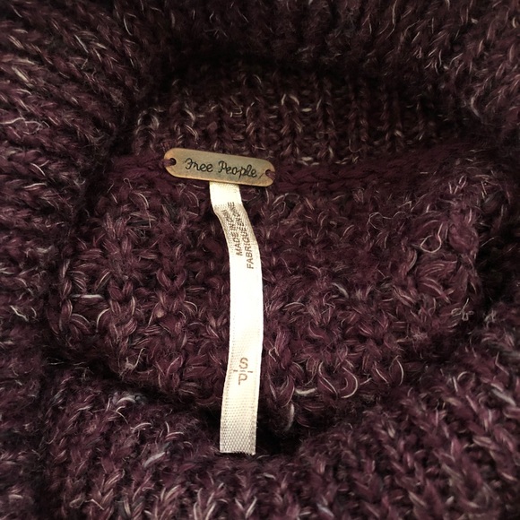 FREE PEOPLE |Purple Chunky Knit Turtleneck Sweater - Picture 8 of 8